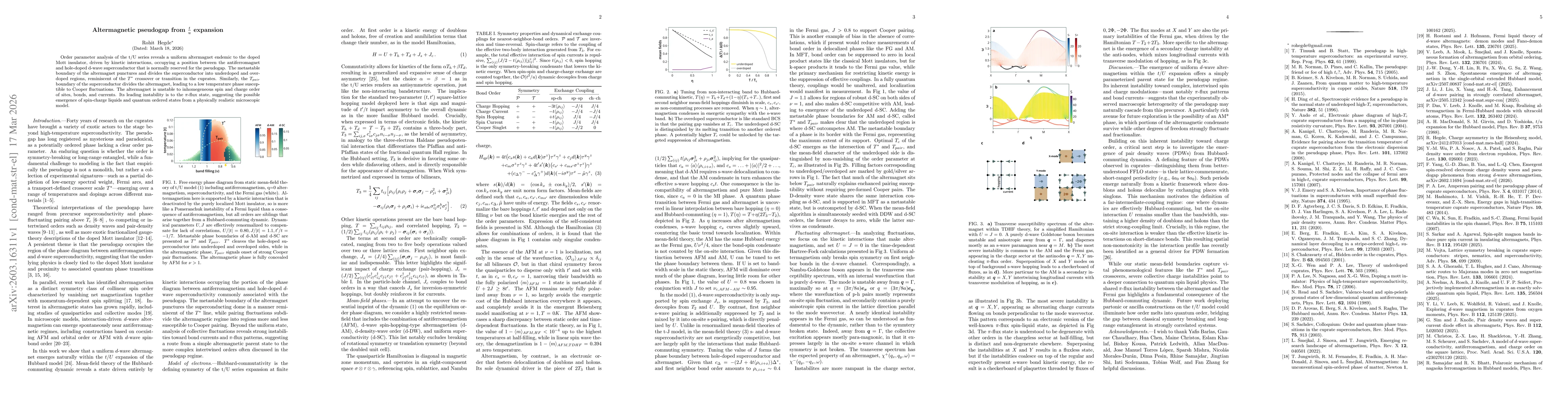 Thumbnail for Altermagnetic pseudogap from $\frac{t}{U}$ expansion
