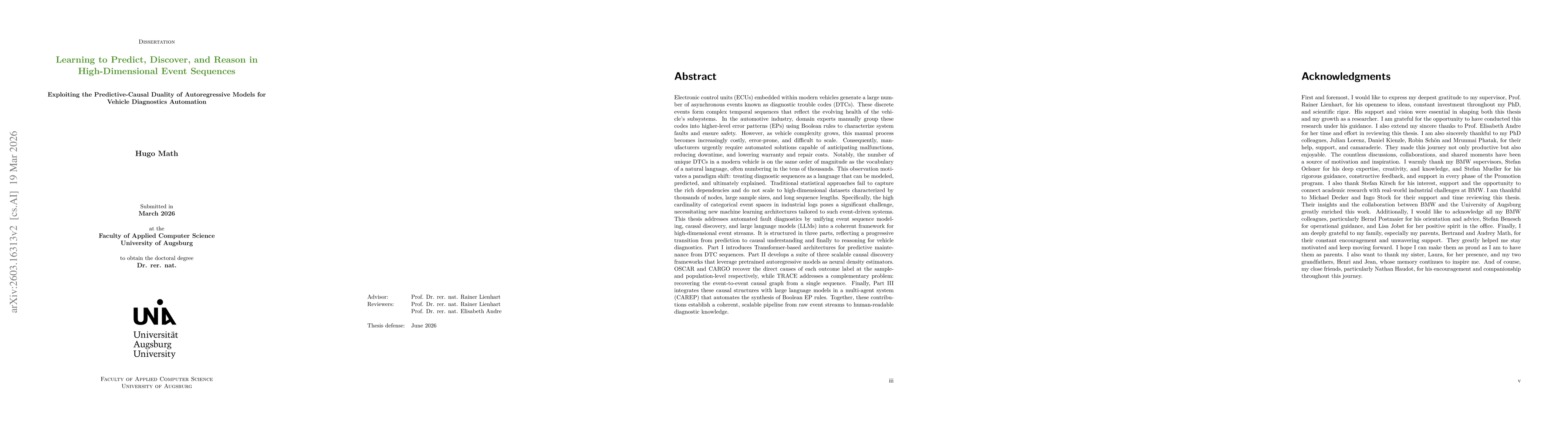 Thumbnail for Learning to Predict, Discover, and Reason in High-Dimensional Discrete Event Sequences