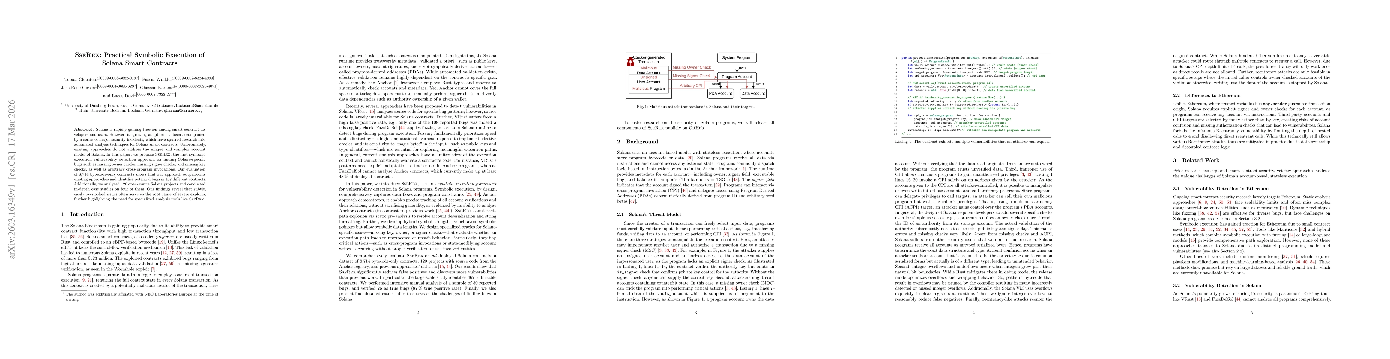Thumbnail for SseRex: Practical Symbolic Execution of Solana Smart Contracts