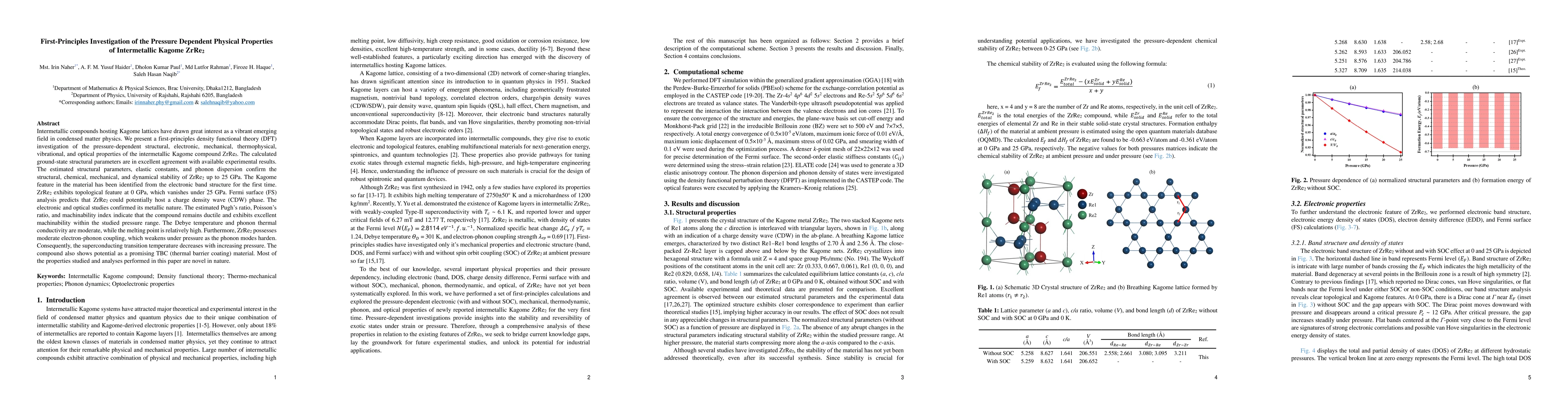 Thumbnail for First-Principles Investigation of the Pressure Dependent Physical Properties of Intermetallic Kagome ZrRe2