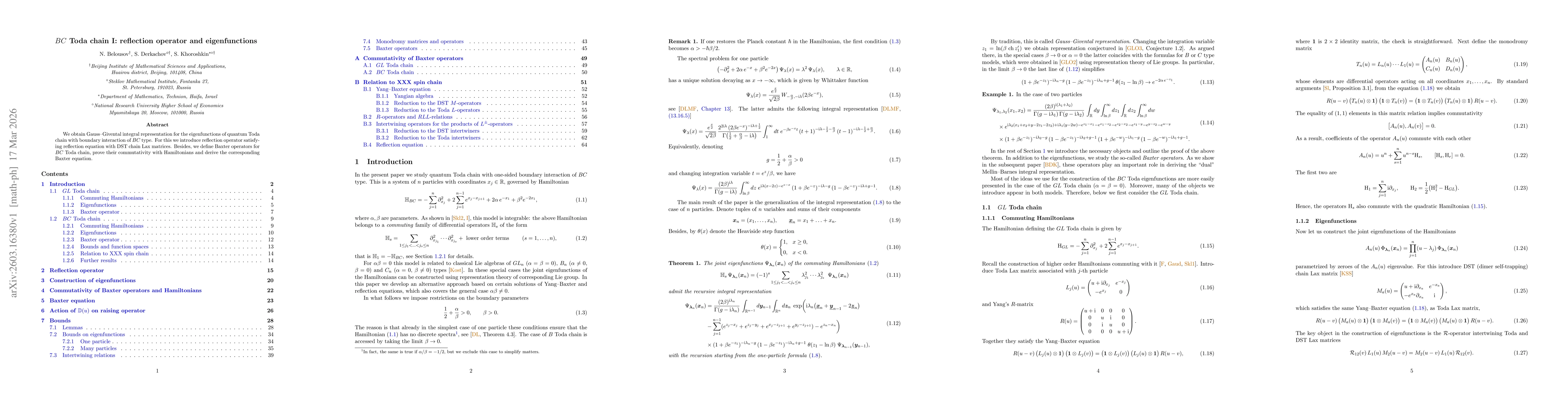 Thumbnail for BC Toda chain I: reflection operator and eigenfunctions