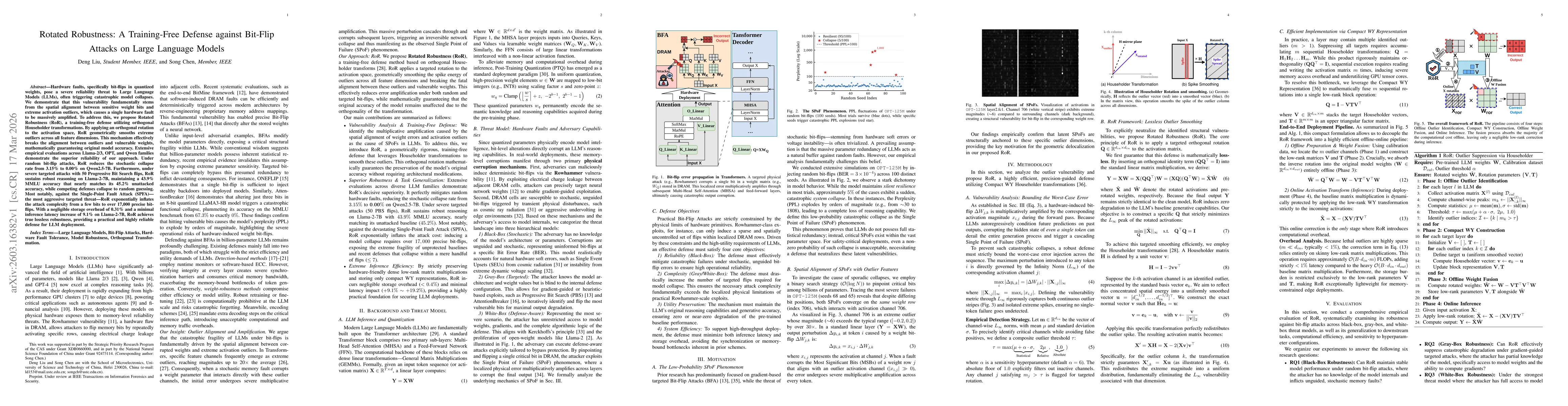 Thumbnail for Rotated Robustness: A Training-Free Defense against Bit-Flip Attacks on Large Language Models