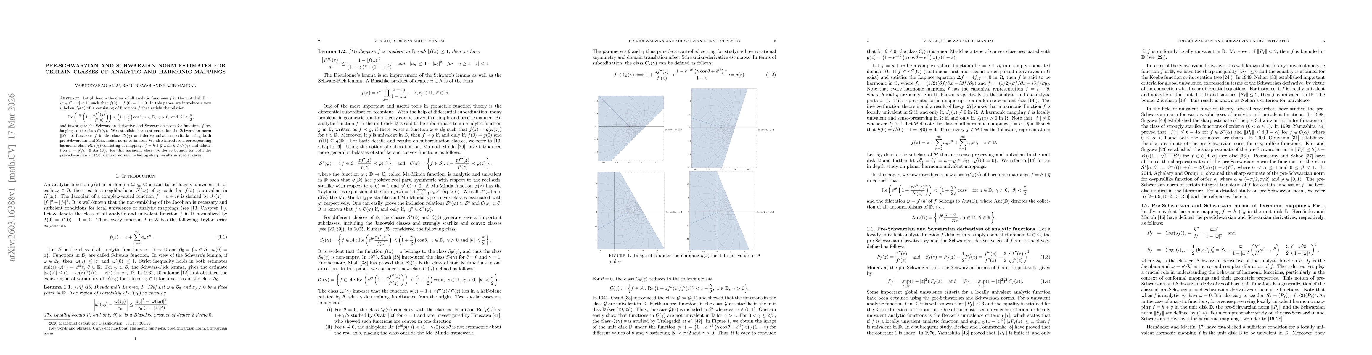 Thumbnail for Pre-Schwarzian and Schwarzian norm estimates for certain classes of analytic and harmonic mappings