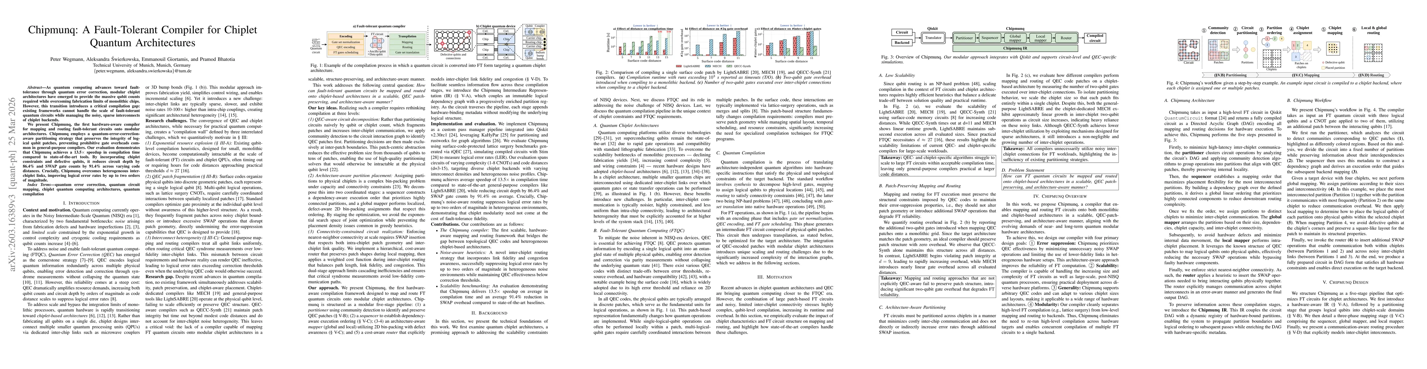 Thumbnail for Chipmunq: Fault-Tolerant Compiler for Chiplet Quantum Architectures