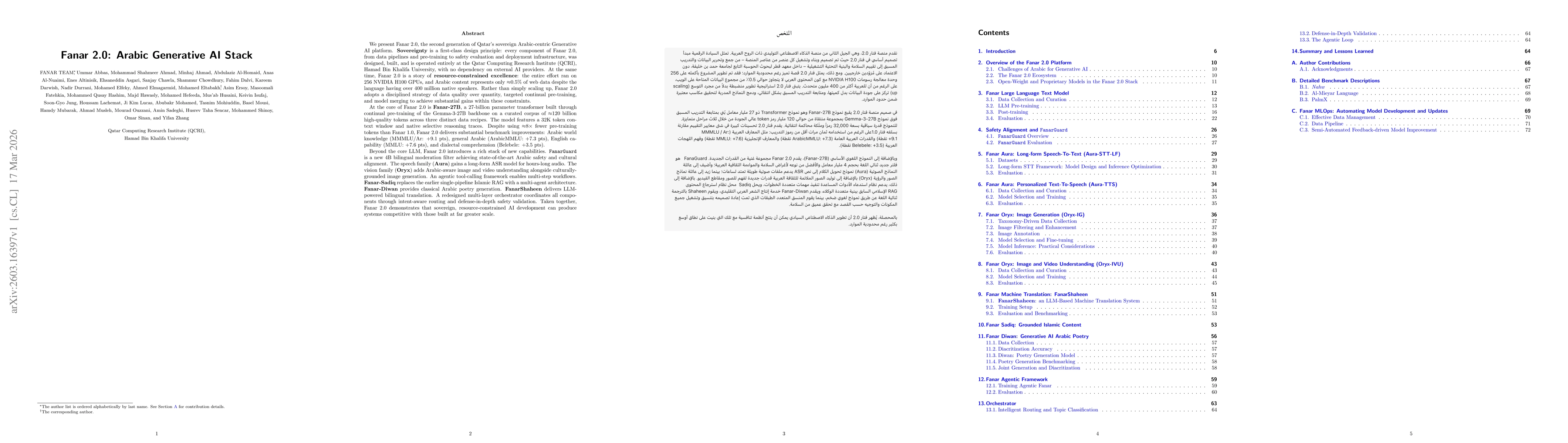 Thumbnail for Fanar 2.0: Arabic Generative AI Stack