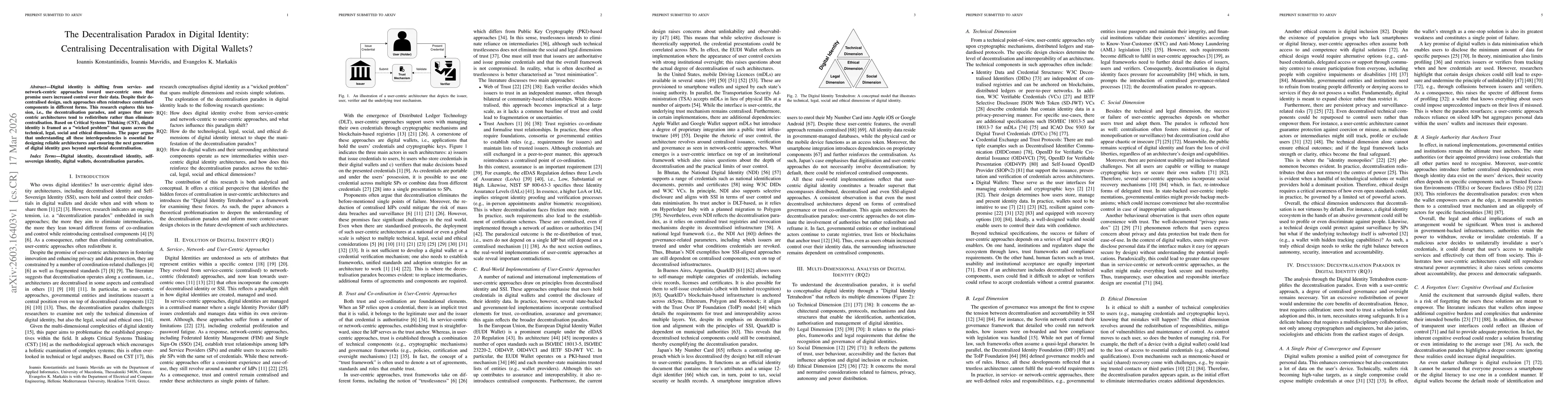 Thumbnail for The Decentralisation Paradox in Digital Identity: Centralising Decentralisation with Digital Wallets?