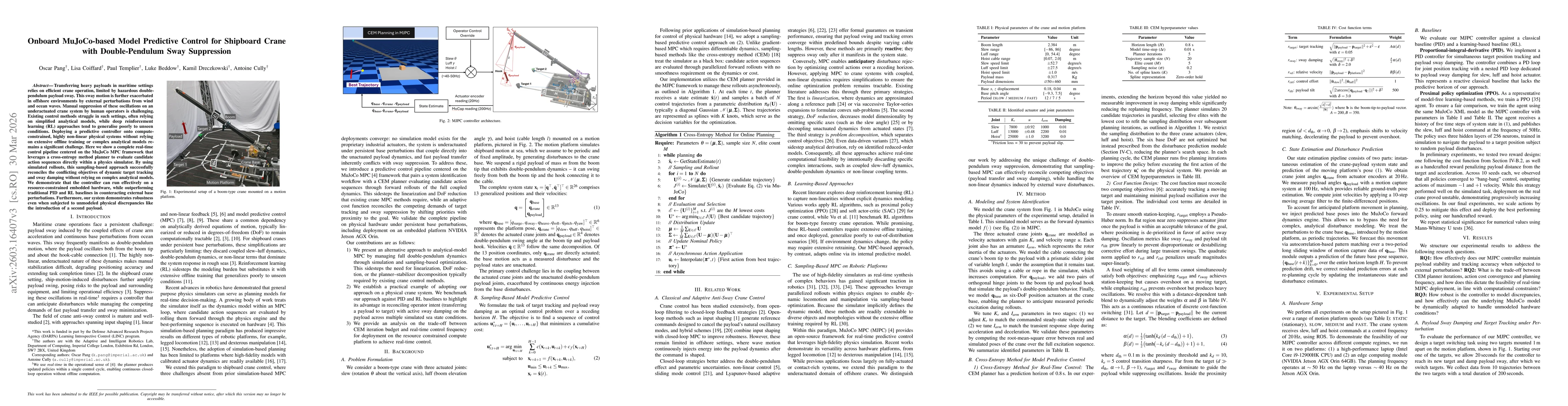 Thumbnail for Onboard MuJoCo-based Model Predictive Control for Shipboard Crane with Double-Pendulum Sway Suppression