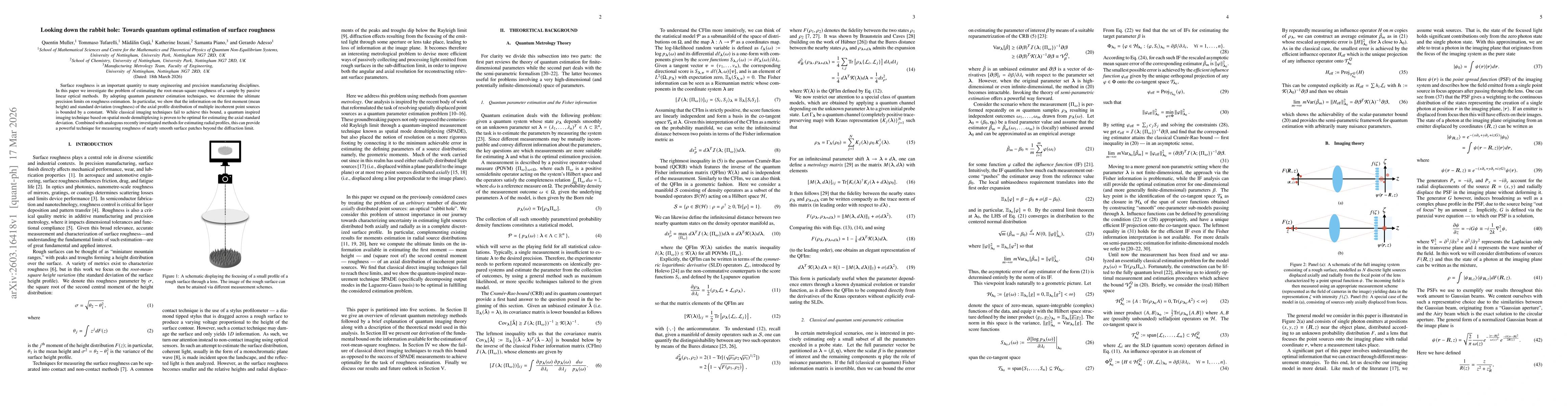 Thumbnail for Looking down the rabbit hole: Towards quantum optimal estimation of surface roughness