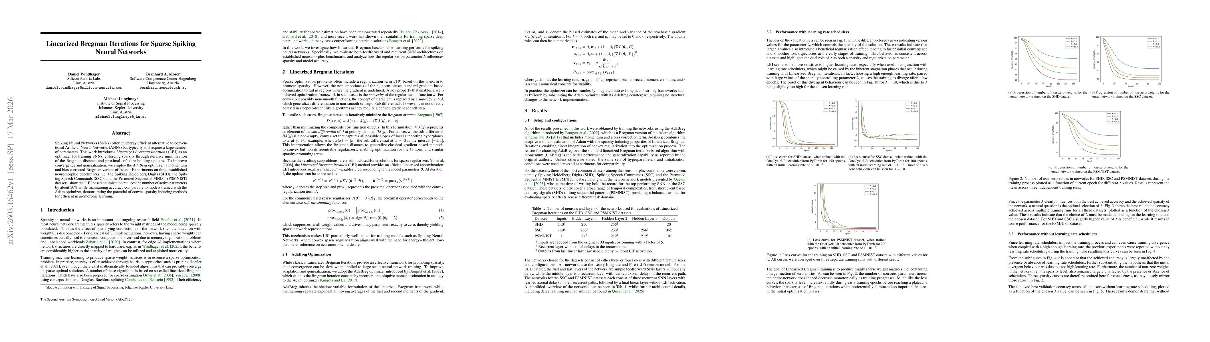Thumbnail for Linearized Bregman Iterations for Sparse Spiking Neural Networks