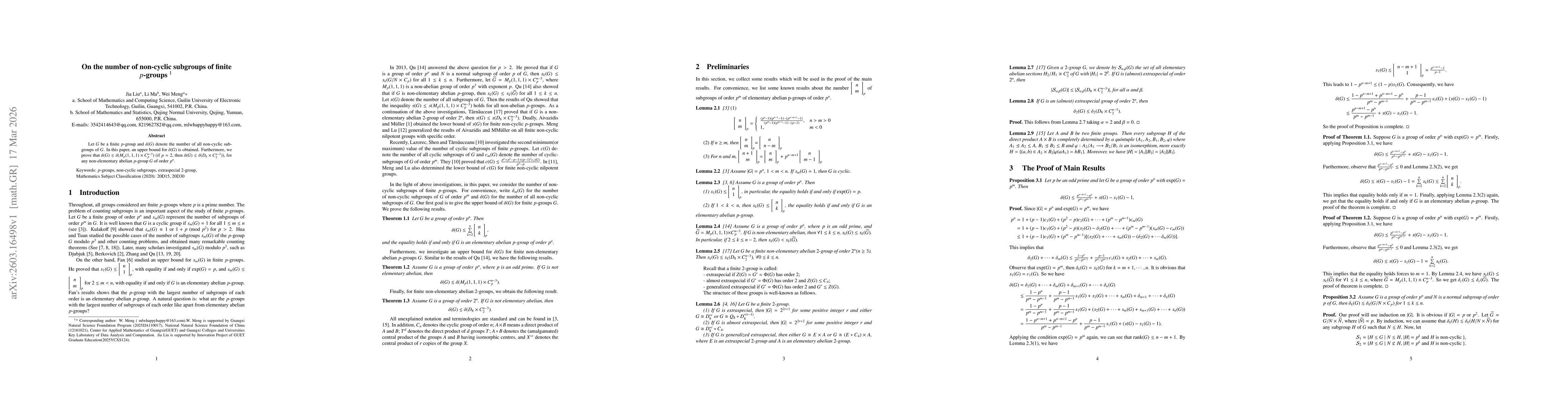 Thumbnail for On the number of non-cyclic subgroups of finite p-groups