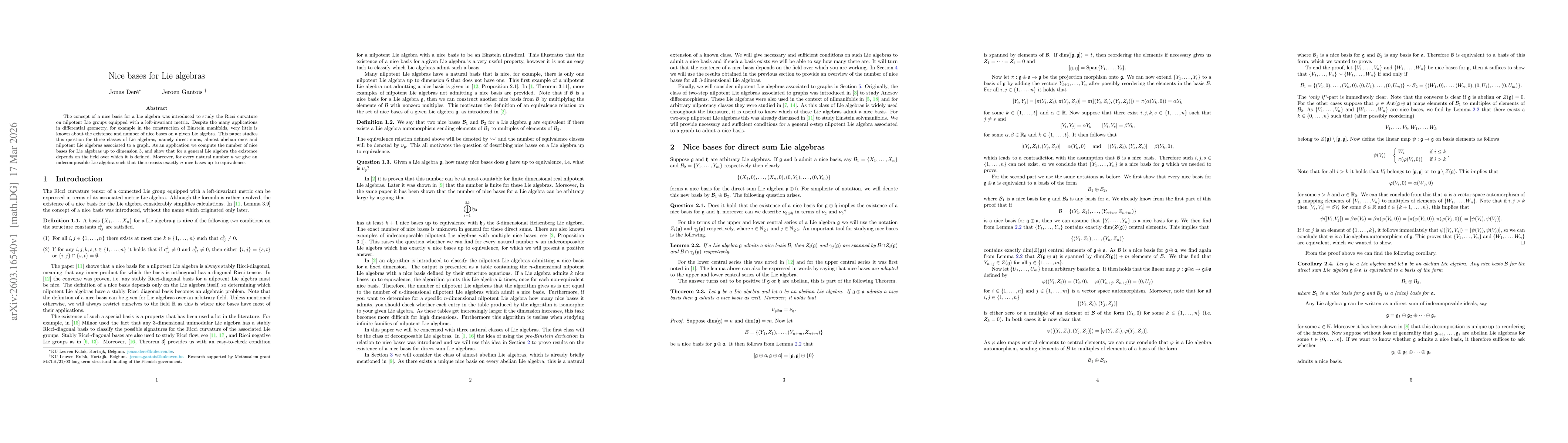 Thumbnail for Nice bases for Lie algebras