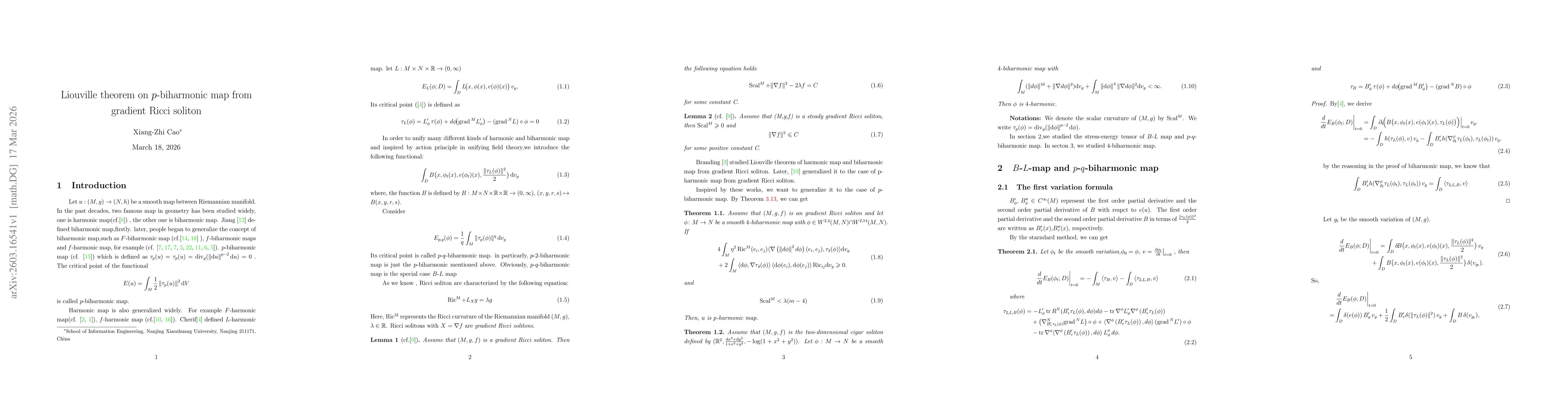 Thumbnail for Liouville theorem on p-biharmonic map from gradient Ricci soliton