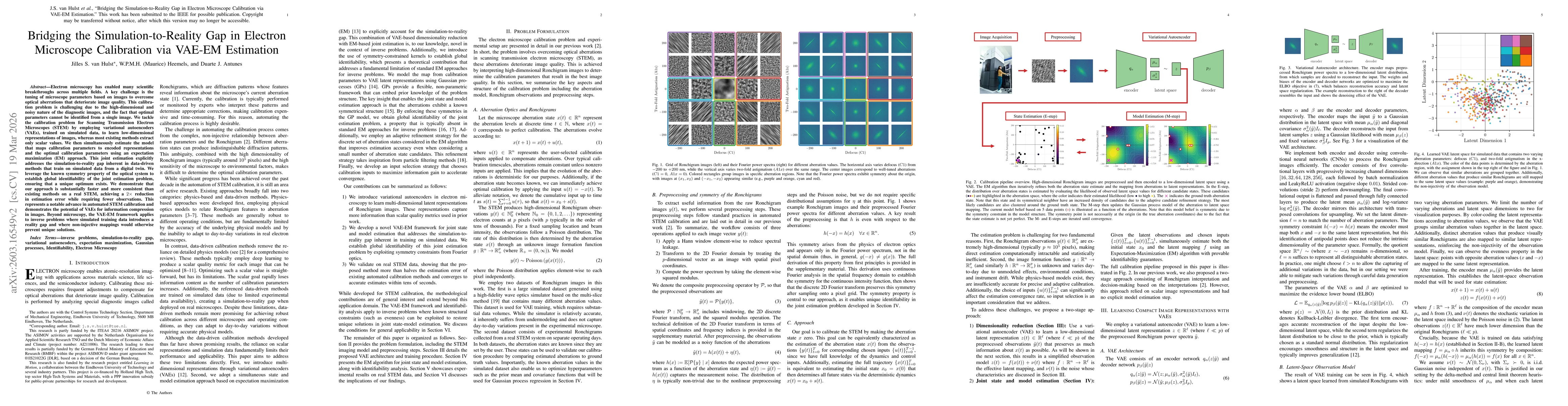 Thumbnail for Bridging the Simulation-to-Reality Gap in Electron Microscope Calibration via VAE-EM Estimation