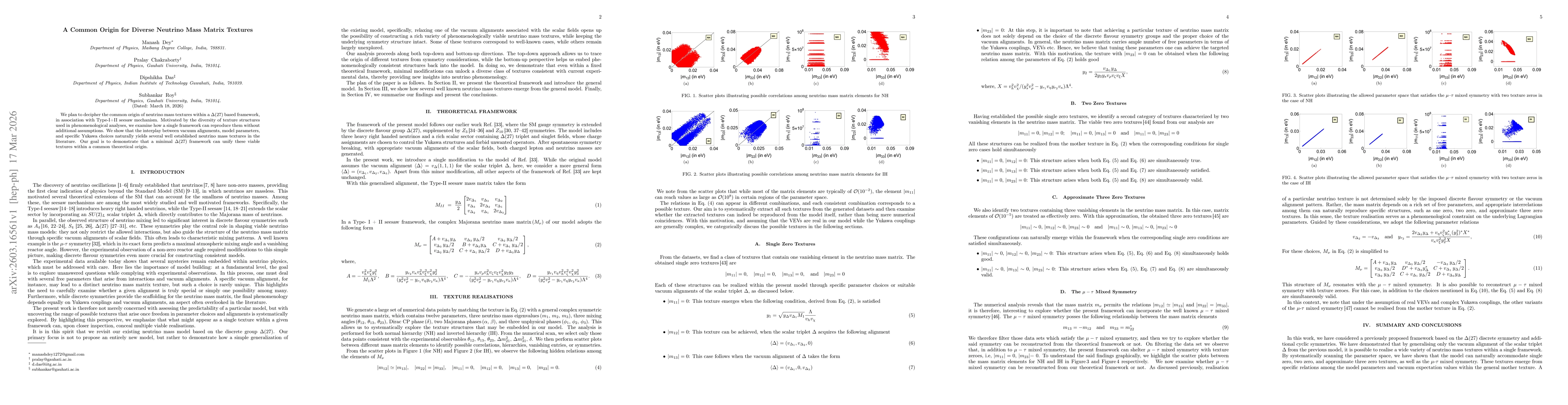 Thumbnail for A Common Origin for Diverse Neutrino Mass Matrix Textures