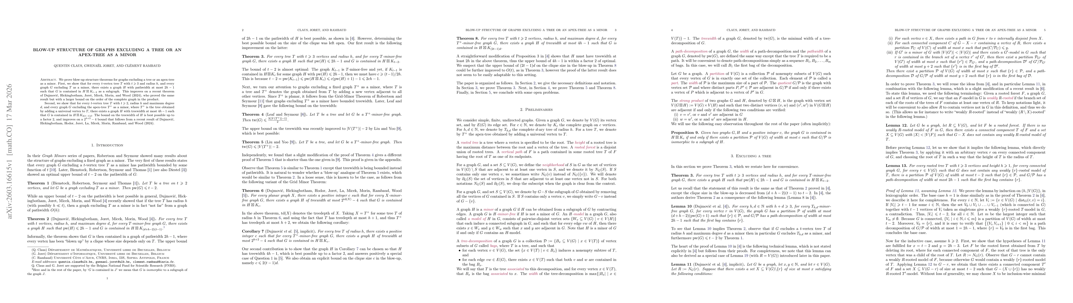 Thumbnail for Blow-up structure of graphs excluding a tree or an apex-tree as a minor
