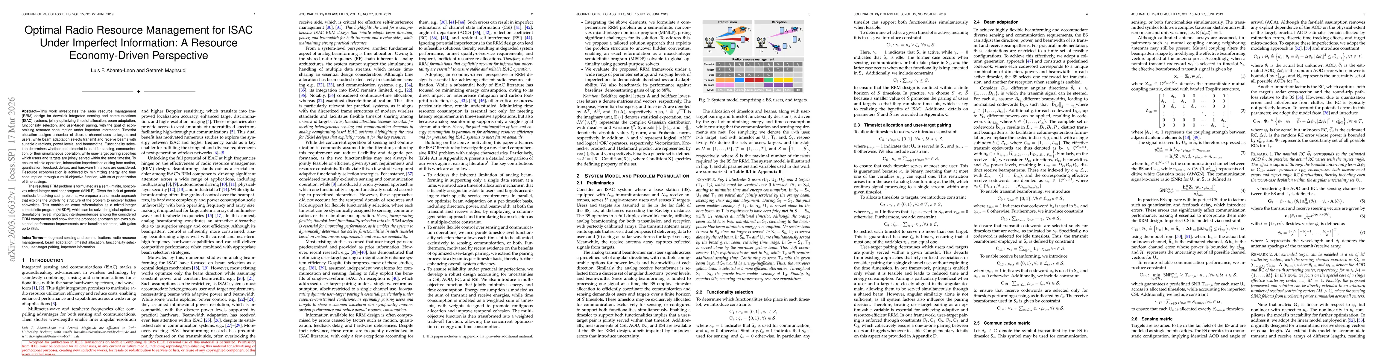 Thumbnail for Optimal Radio Resource Management for ISAC Under Imperfect Information: A Resource Economy-Driven Perspective