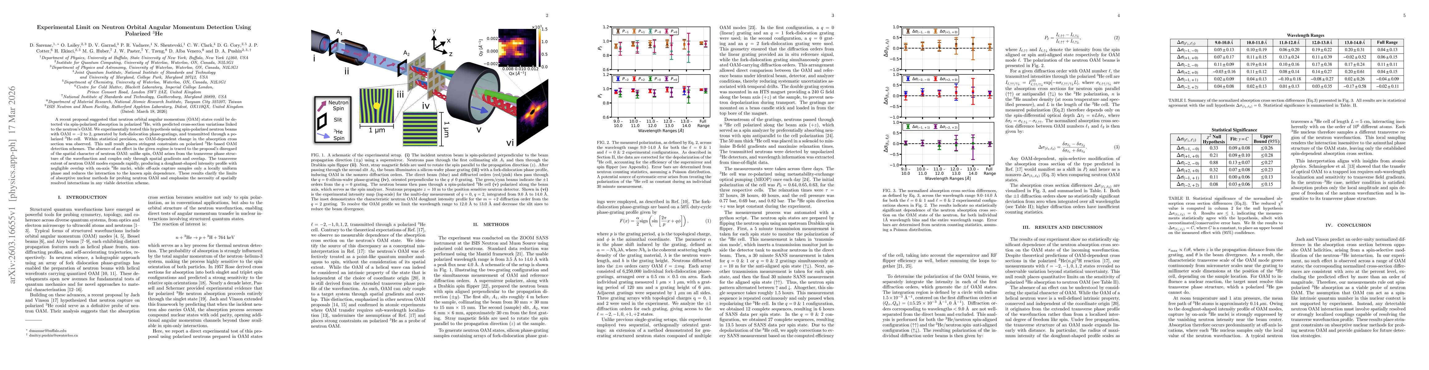 Thumbnail for Experimental Limit on Neutron Orbital Angular Momentum Detection Using Polarized 3He
