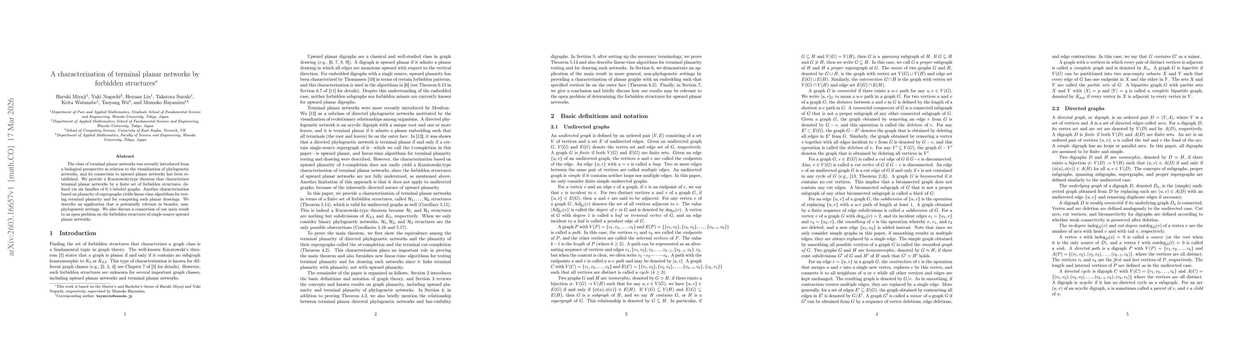 Thumbnail for A characterization of terminal planar networks by forbidden structures