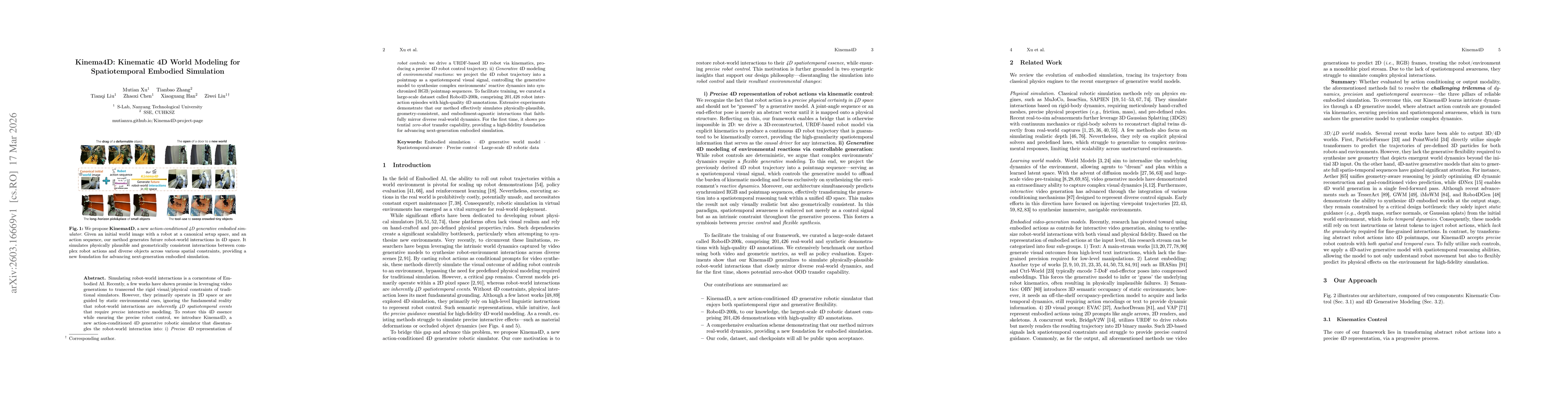 Thumbnail for Kinema4D: Kinematic 4D World Modeling for Spatiotemporal Embodied Simulation