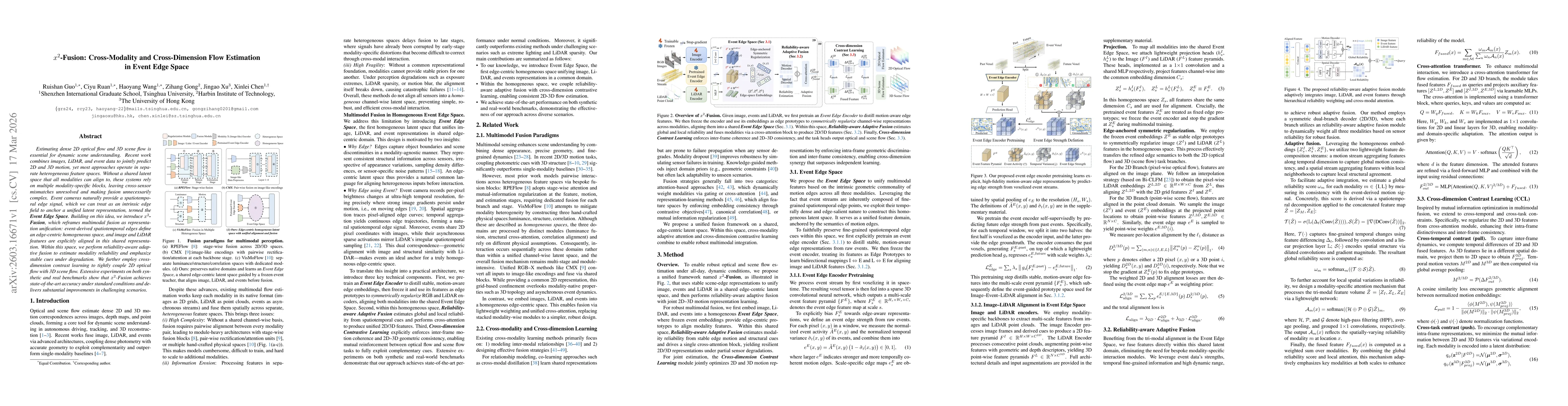 Thumbnail for $x^2$-Fusion: Cross-Modality and Cross-Dimension Flow Estimation in Event Edge Space