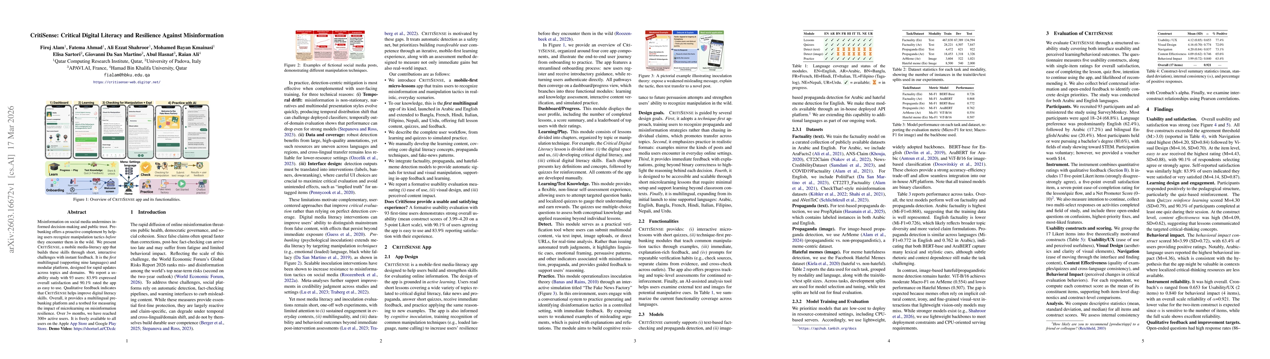 Thumbnail for CritiSense: Critical Digital Literacy and Resilience Against Misinformation