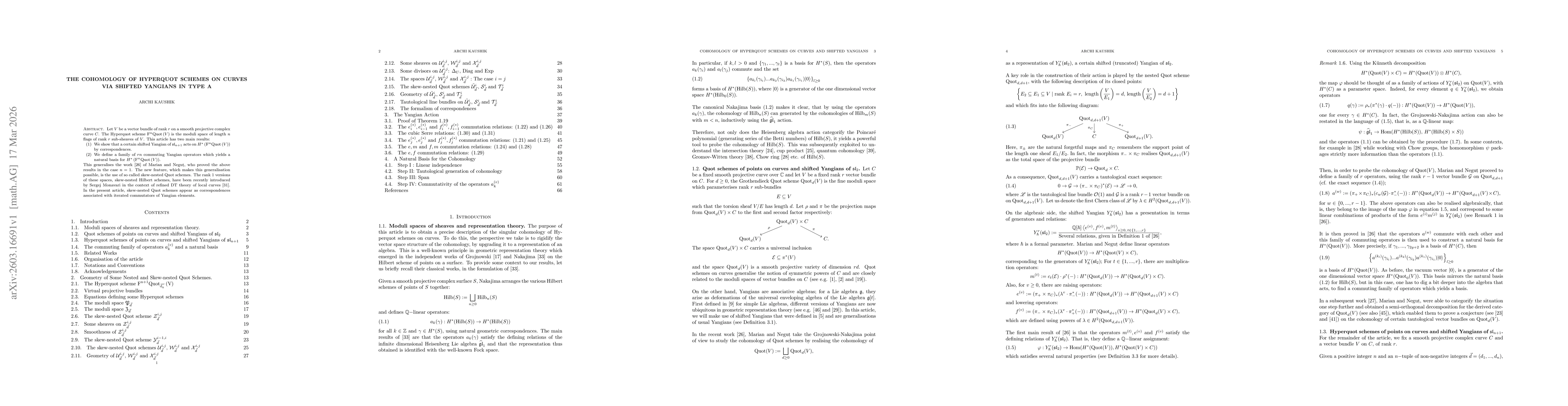 Thumbnail for The cohomology of Hyperquot schemes on curves via shifted Yangians in type A