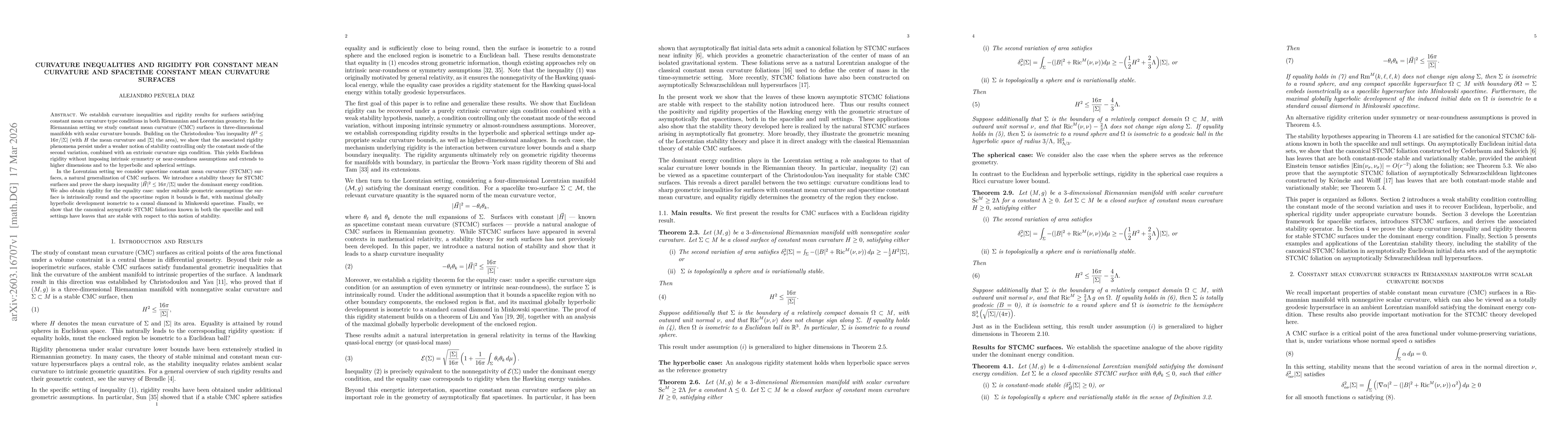 Thumbnail for Curvature inequalities and rigidity for constant mean curvature and spacetime constant mean curvature surfaces