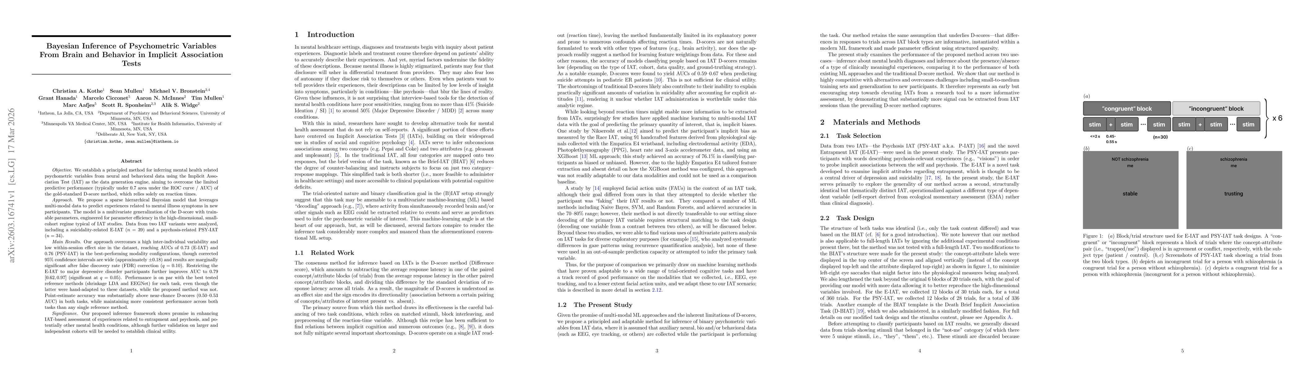 Thumbnail for Bayesian Inference of Psychometric Variables From Brain and Behavior in Implicit Association Tests