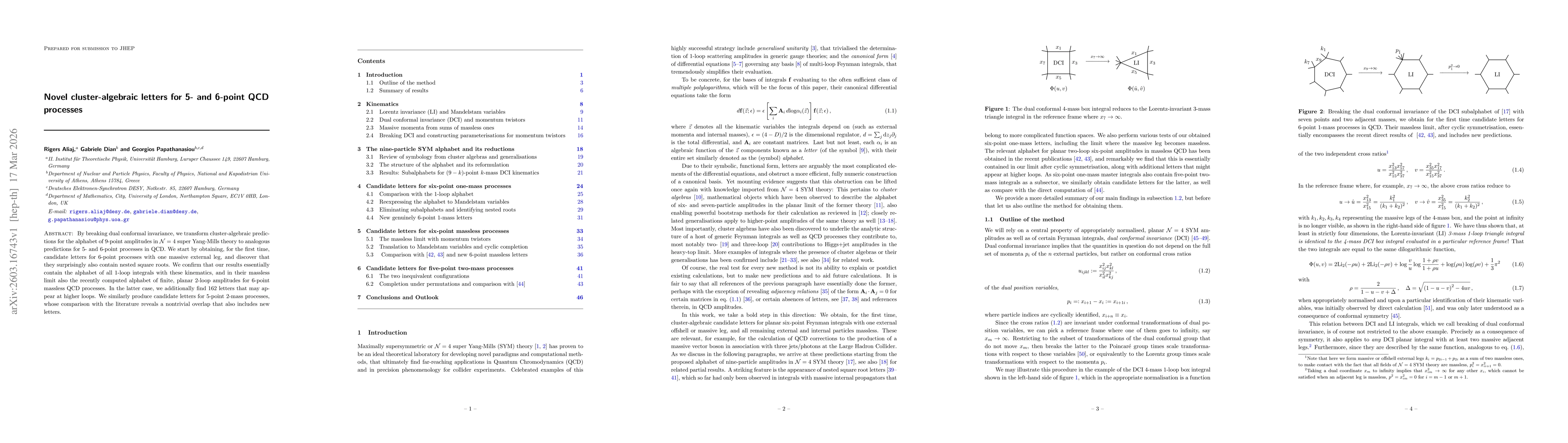 Thumbnail for Novel cluster-algebraic letters for 5- and 6-point QCD processes