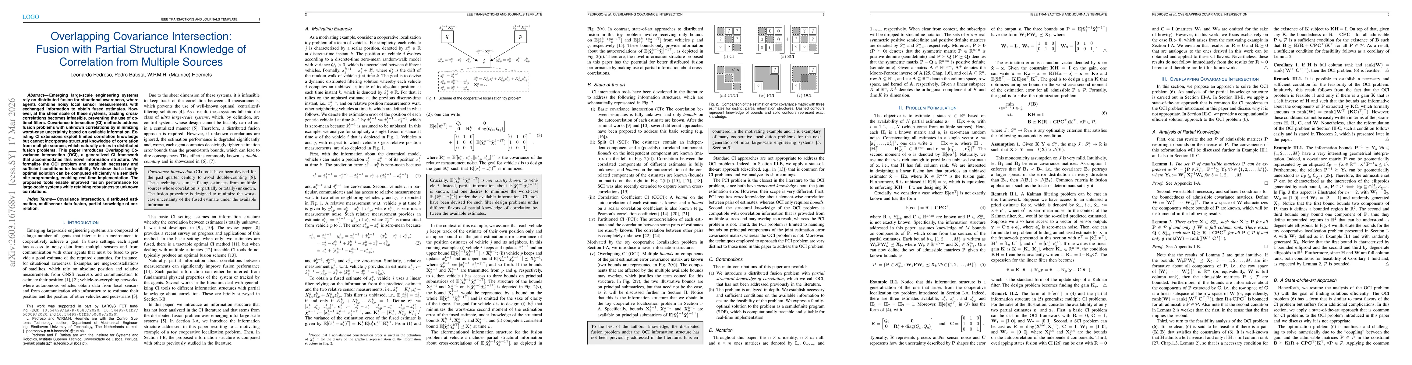 Thumbnail for Overlapping Covariance Intersection: Fusion with Partial Structural Knowledge of Correlation from Multiple Sources