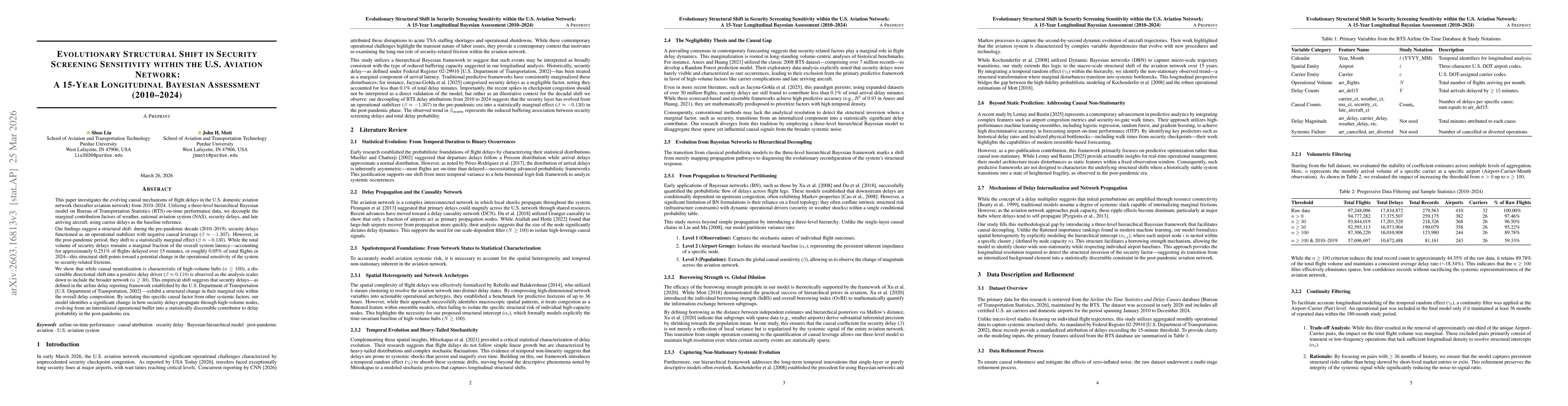 Thumbnail for Evolutionary Structural Shift in Security Screening Sensitivity within the U.S. Aviation Network: A 15-Year Longitudinal Bayesian Assessment (2010-2024)
