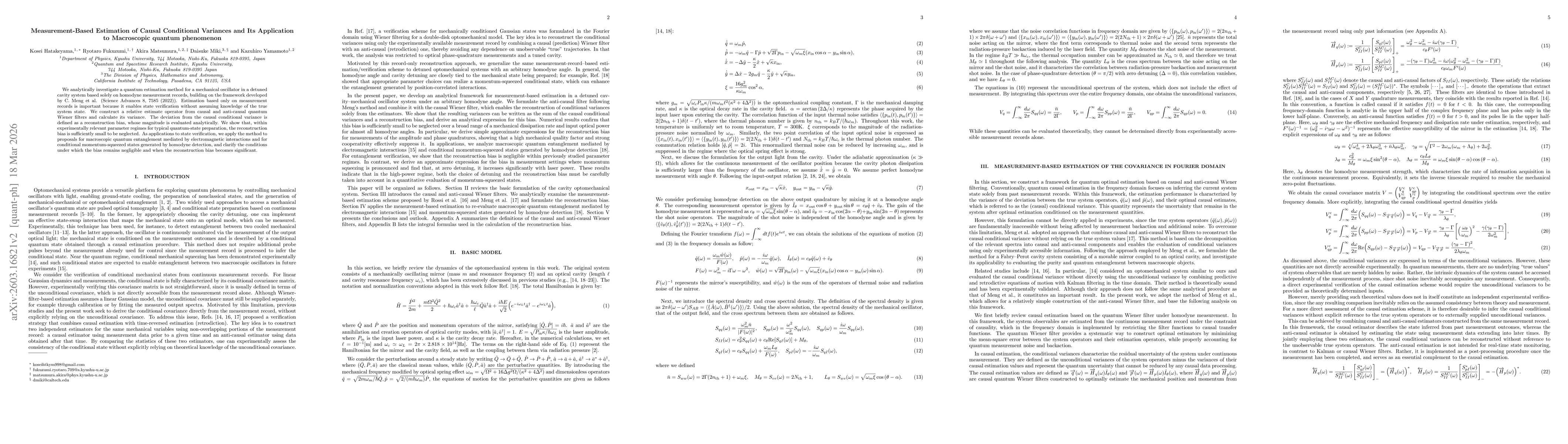 Thumbnail for Measurement-Based Estimation of Causal Conditional Variances and Its Application to Macroscopic quantum phenomenon