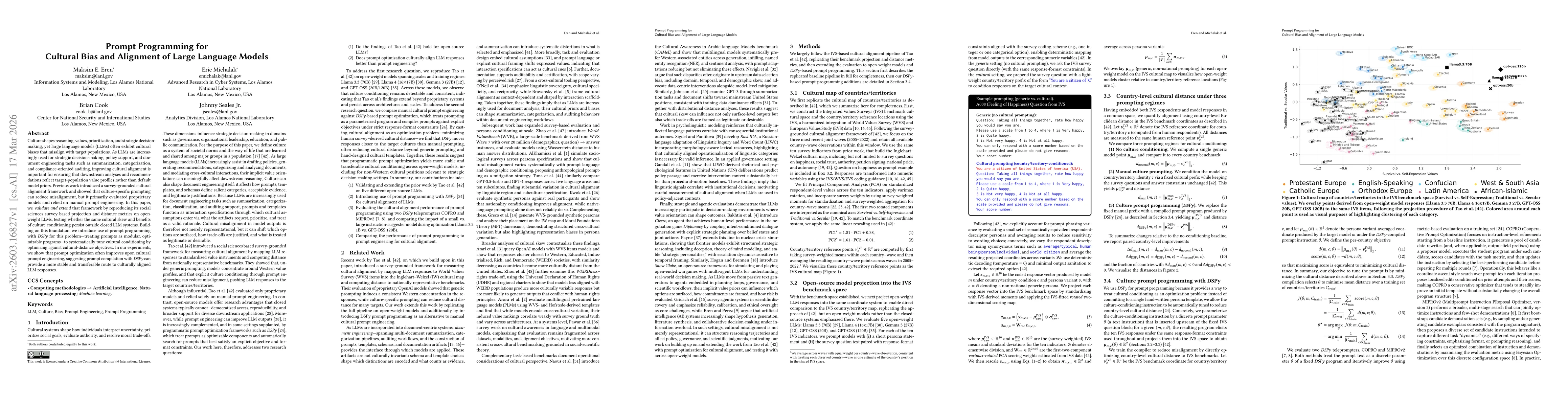 Thumbnail for Prompt Programming for Cultural Bias and Alignment of Large Language Models
