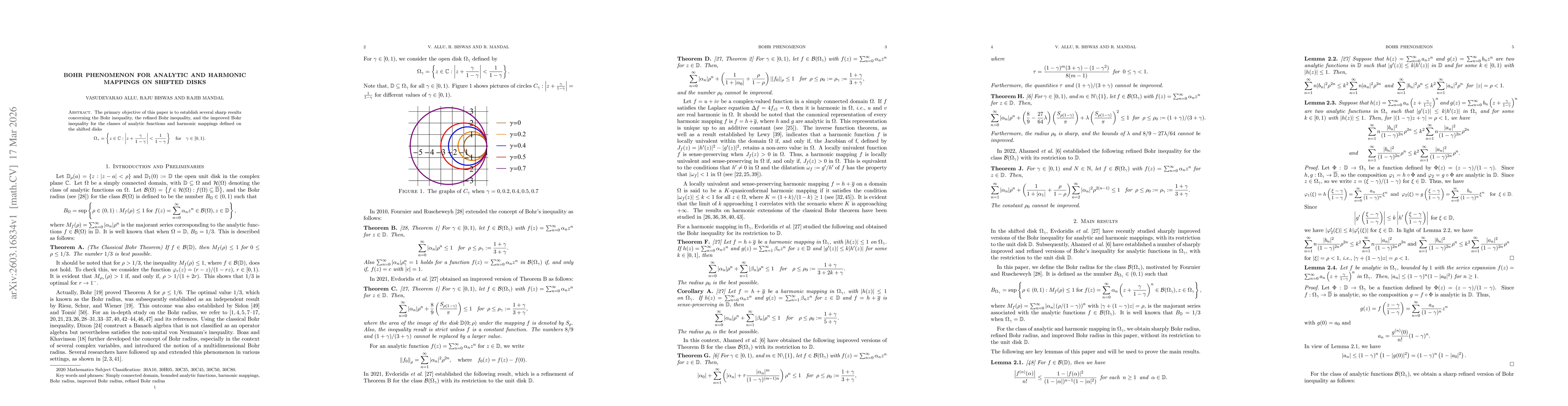 Thumbnail for Bohr phenomenon for analytic and harmonic mappings on shifted disks