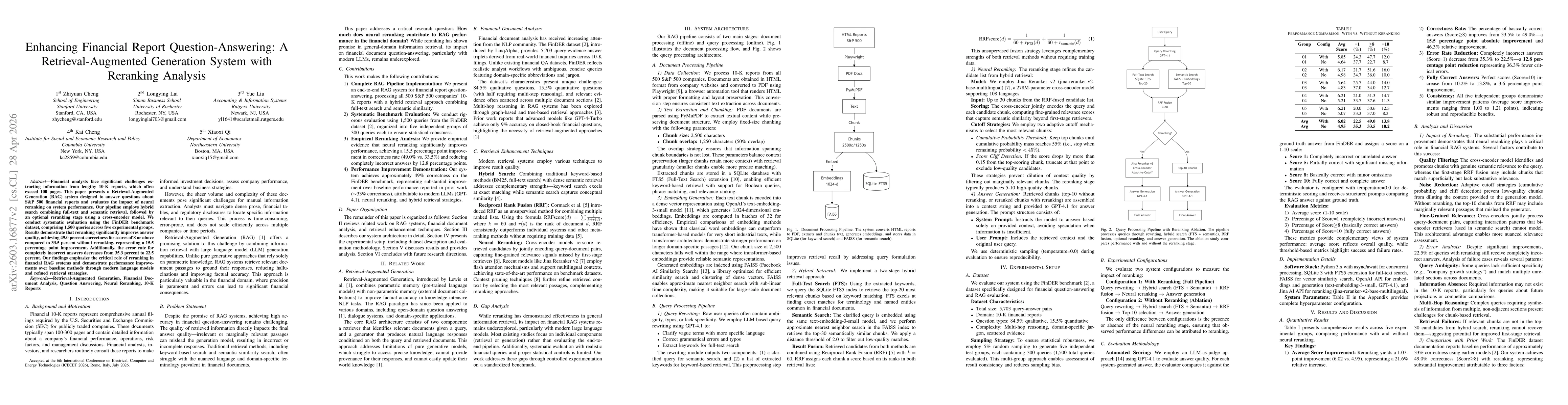 Thumbnail for Enhancing Financial Report Question-Answering: A Retrieval-Augmented Generation System with Reranking Analysis