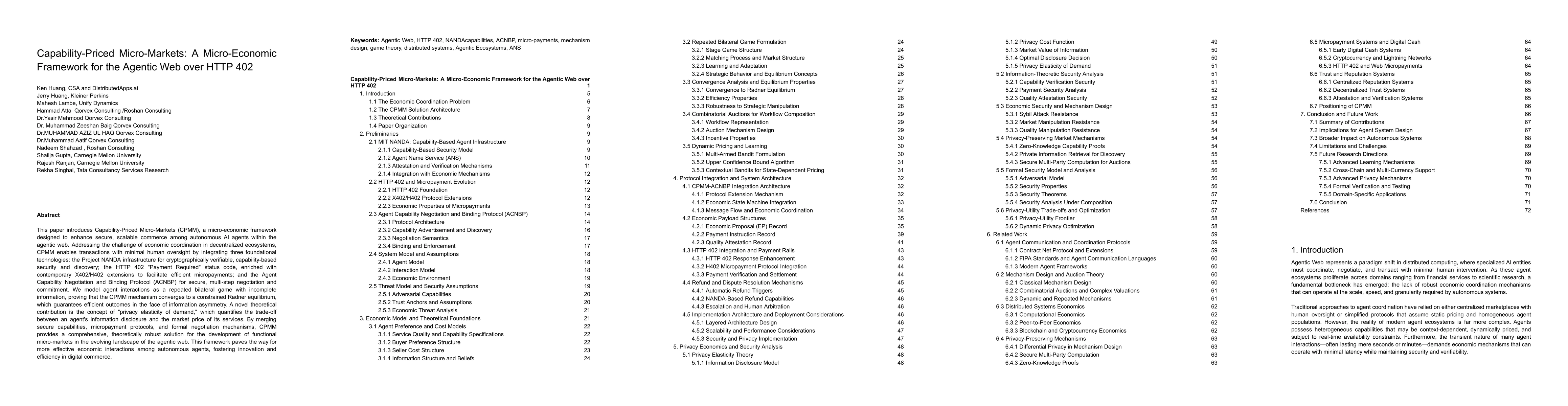 Thumbnail for Capability-Priced Micro-Markets: A Micro-Economic Framework for the Agentic Web over HTTP 402