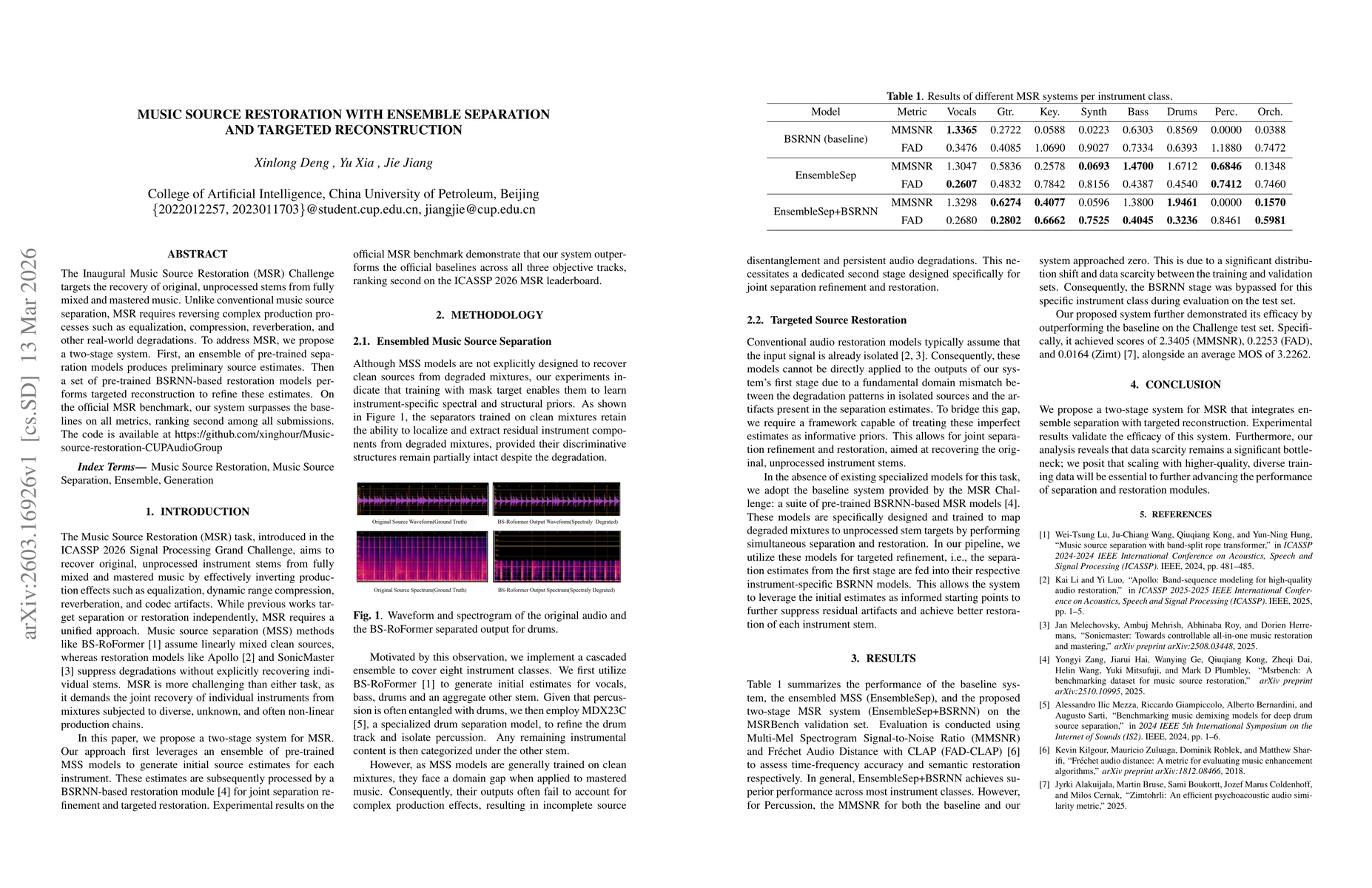 Thumbnail for Music Source Restoration with Ensemble Separation and Targeted Reconstruction