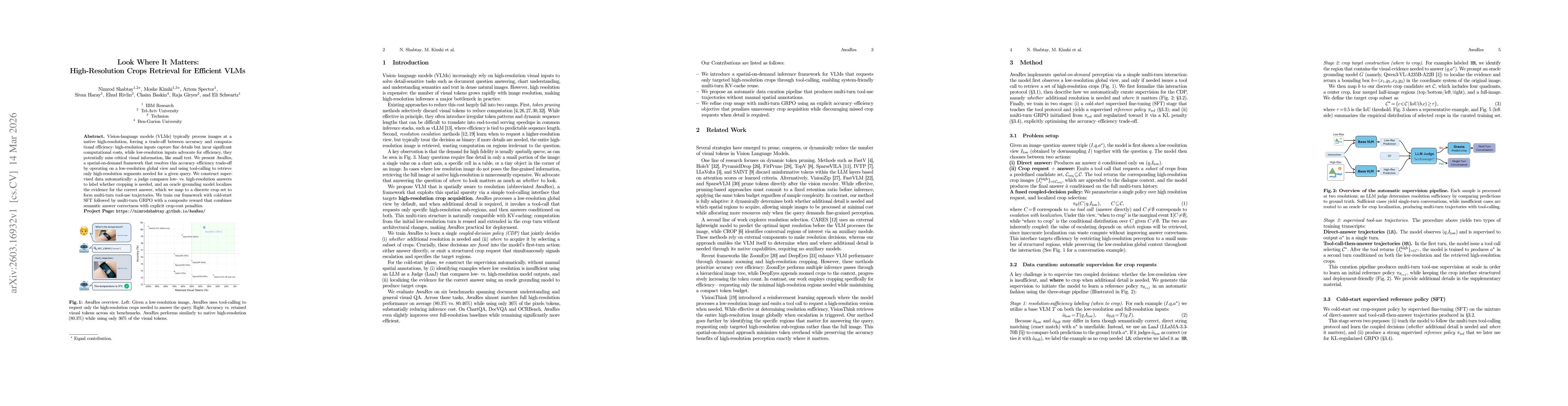 Thumbnail for Look Where It Matters: High-Resolution Crops Retrieval for Efficient VLMs