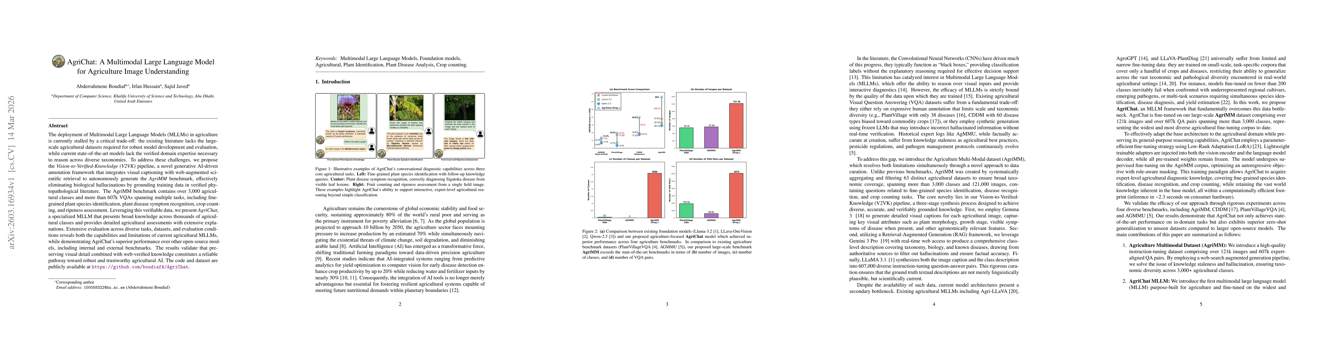 Thumbnail for AgriChat: A Multimodal Large Language Model for Agriculture Image Understanding