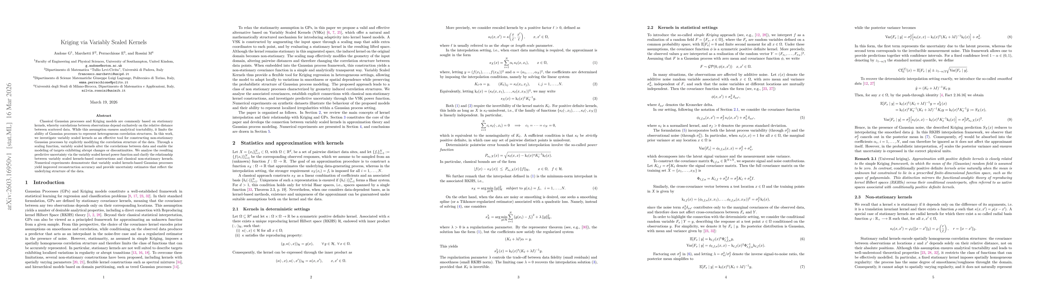 Thumbnail for Kriging via variably scaled kernels