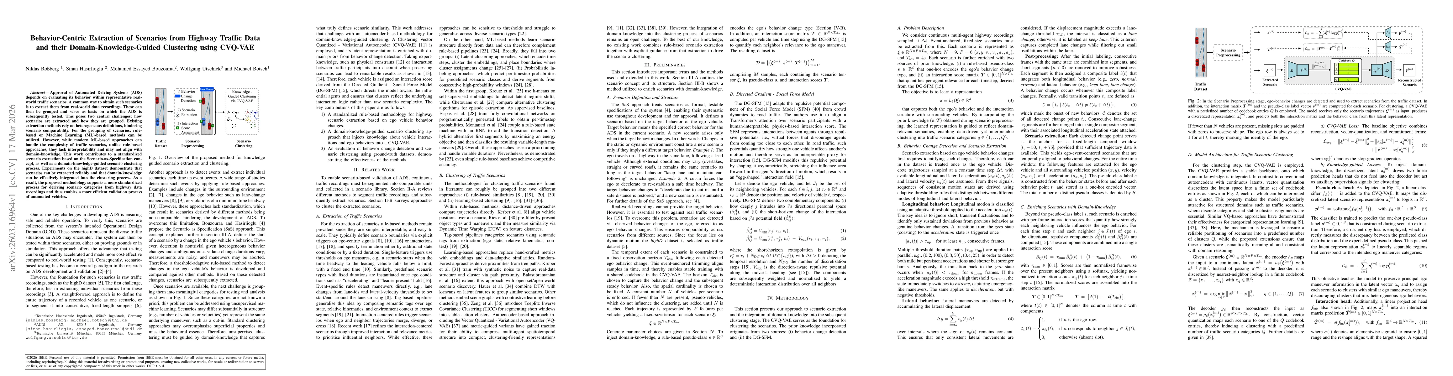 Thumbnail for Behavior-Centric Extraction of Scenarios from Highway Traffic Data and their Domain-Knowledge-Guided Clustering using CVQ-VAE
