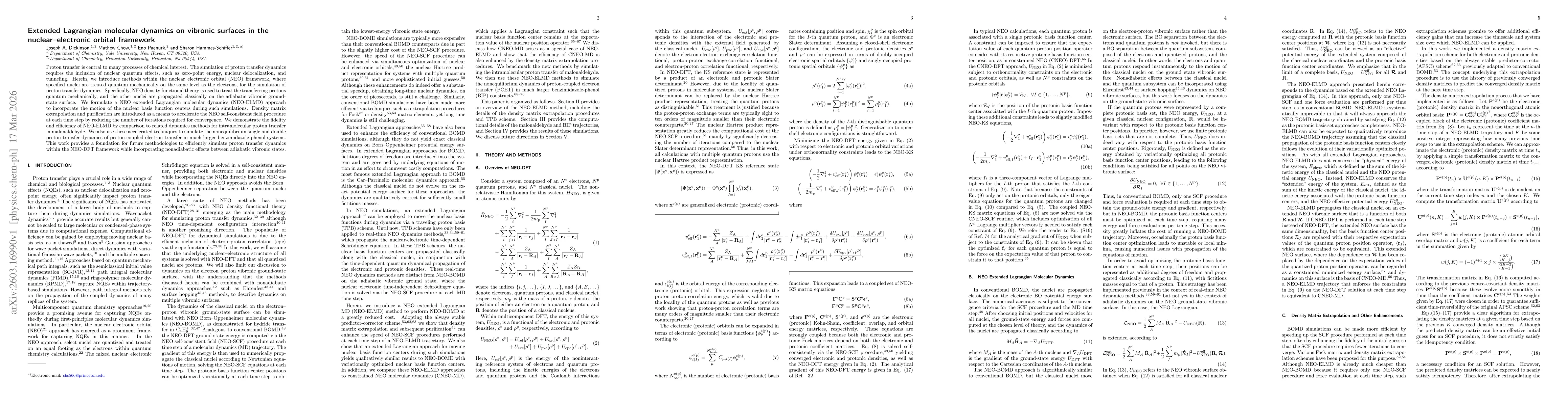 Thumbnail for Extended Lagrangian molecular dynamics on vibronic surfaces in the nuclear-electronic orbital framework