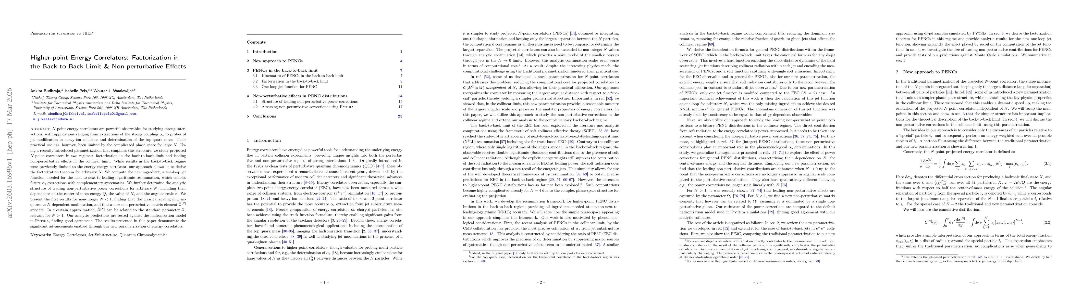 Thumbnail for Higher-point Energy Correlators: Factorization in the Back-to-Back Limit & Non-perturbative Effects