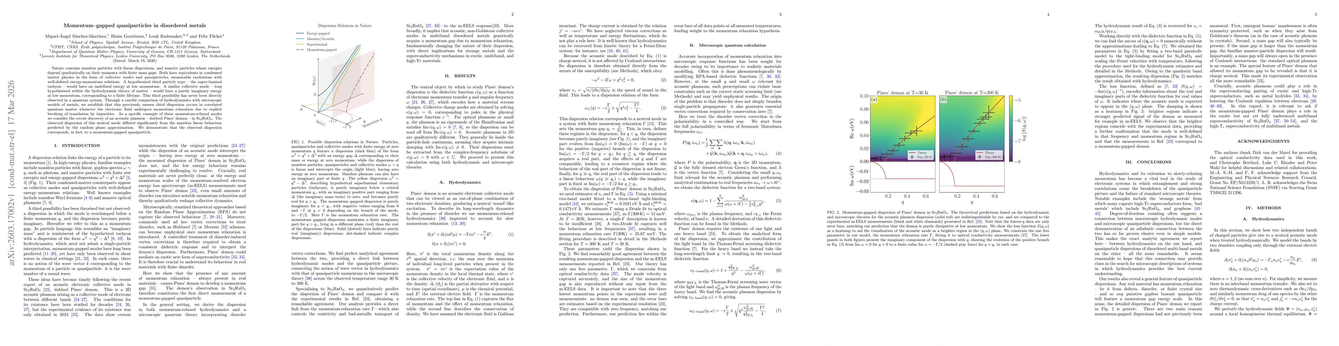 Thumbnail for Momentum-gapped quasiparticles in disordered metals