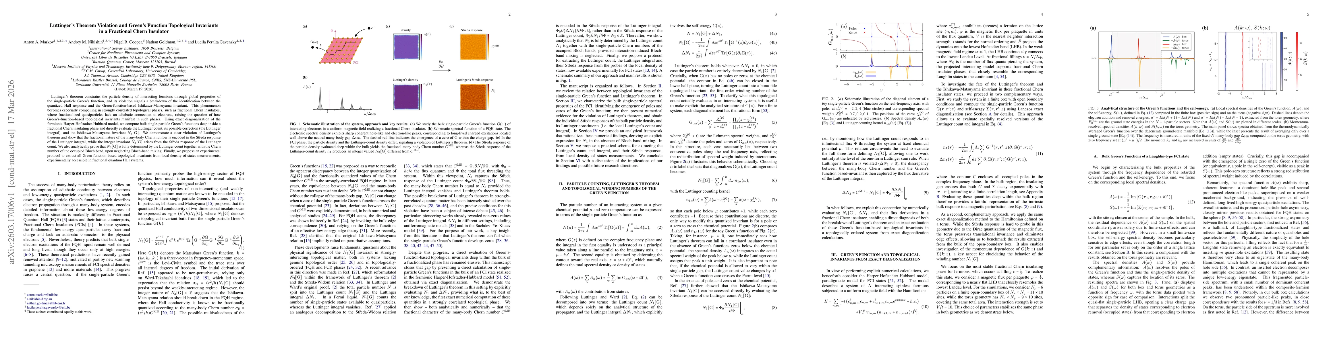 Thumbnail for Luttinger's Theorem Violation and Green's Function Topological Invariants in a Fractional Chern Insulator