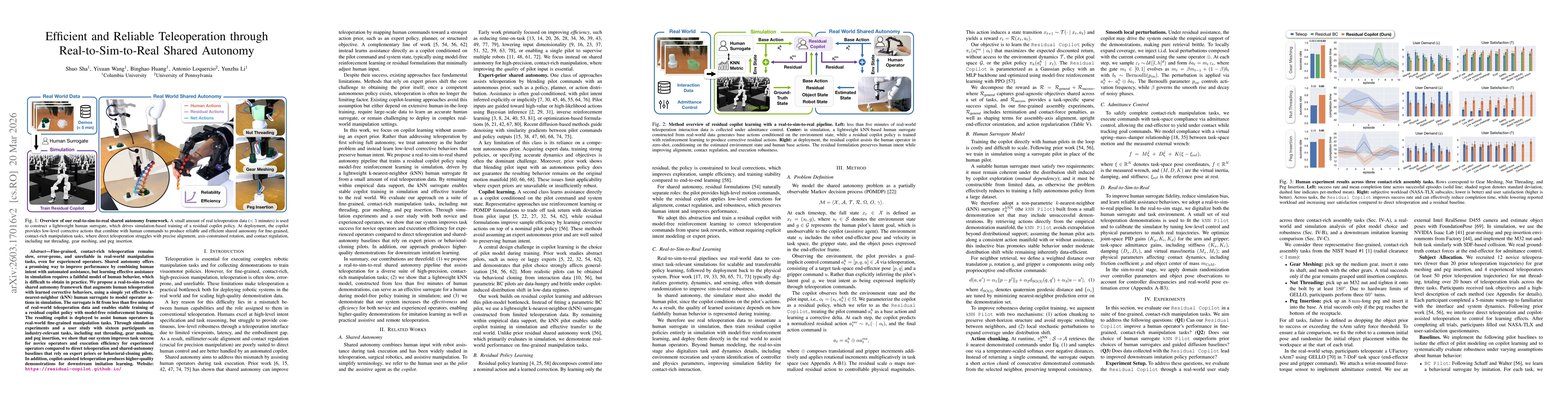 Thumbnail for Efficient and Reliable Teleoperation through Real-to-Sim-to-Real Shared Autonomy