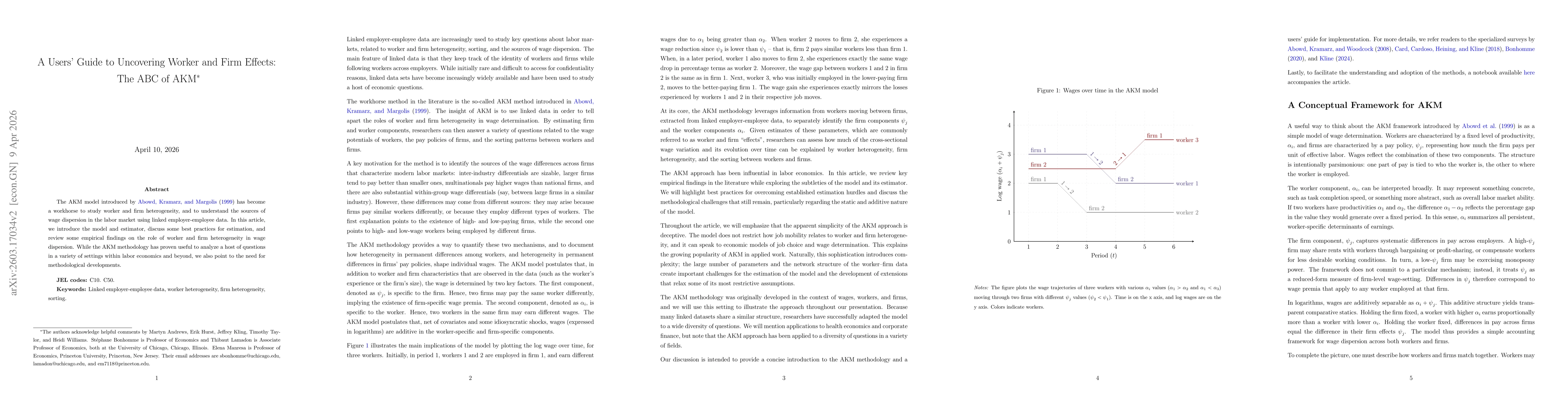 Thumbnail for A Users' Guide to Uncovering Worker and Firm Effects: The ABC of AKM