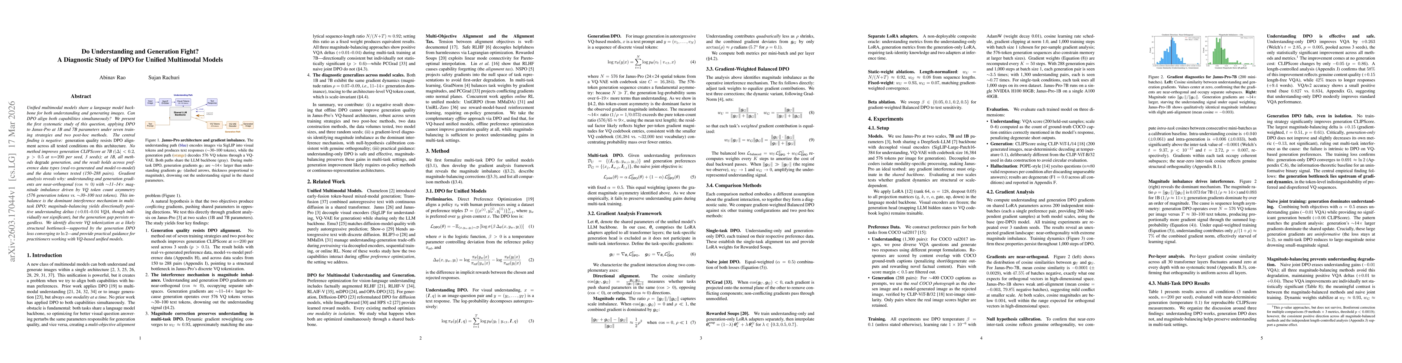 Thumbnail for Do Understanding and Generation Fight? A Diagnostic Study of DPO for Unified Multimodal Models