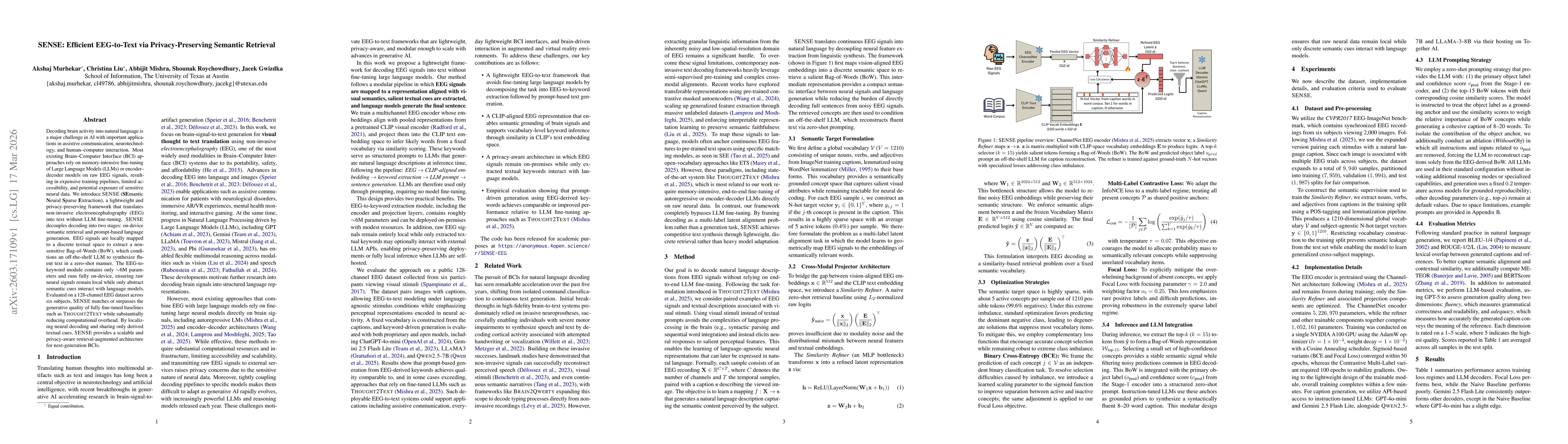 Thumbnail for SENSE: Efficient EEG-to-Text via Privacy-Preserving Semantic Retrieval