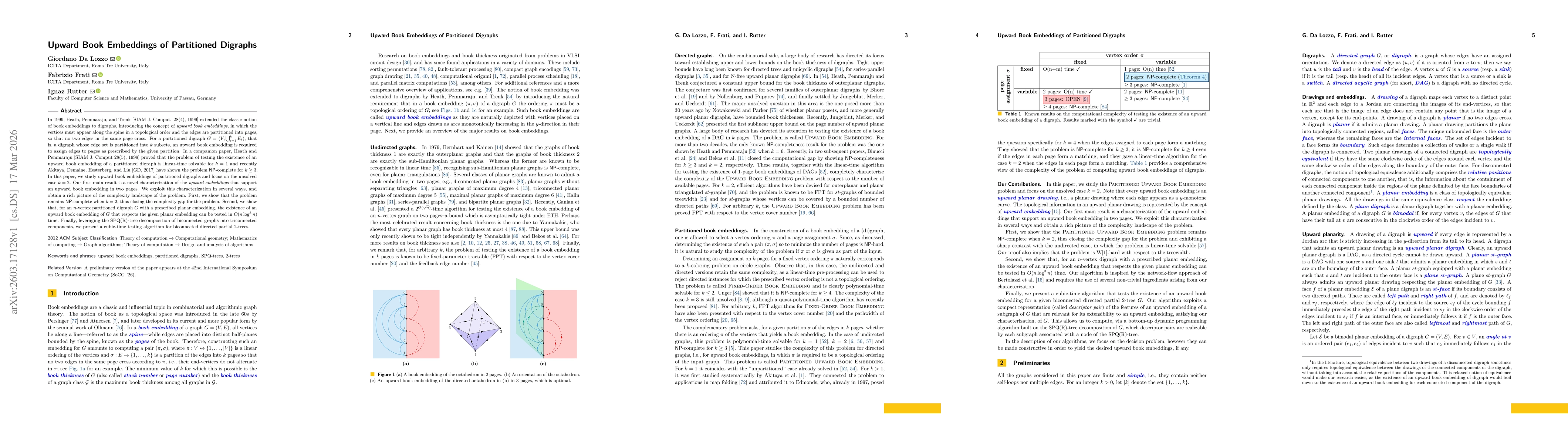 Thumbnail for Upward Book Embeddings of Partitioned Digraphs